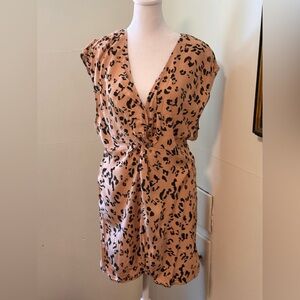 Cupshe Orange Pink Sheath Midi Dress with Plunge Neckline